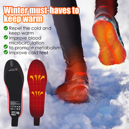 Heated Insoles For Men and  Women Rechargeable Heating Boot Insole Feet Warmer Pads